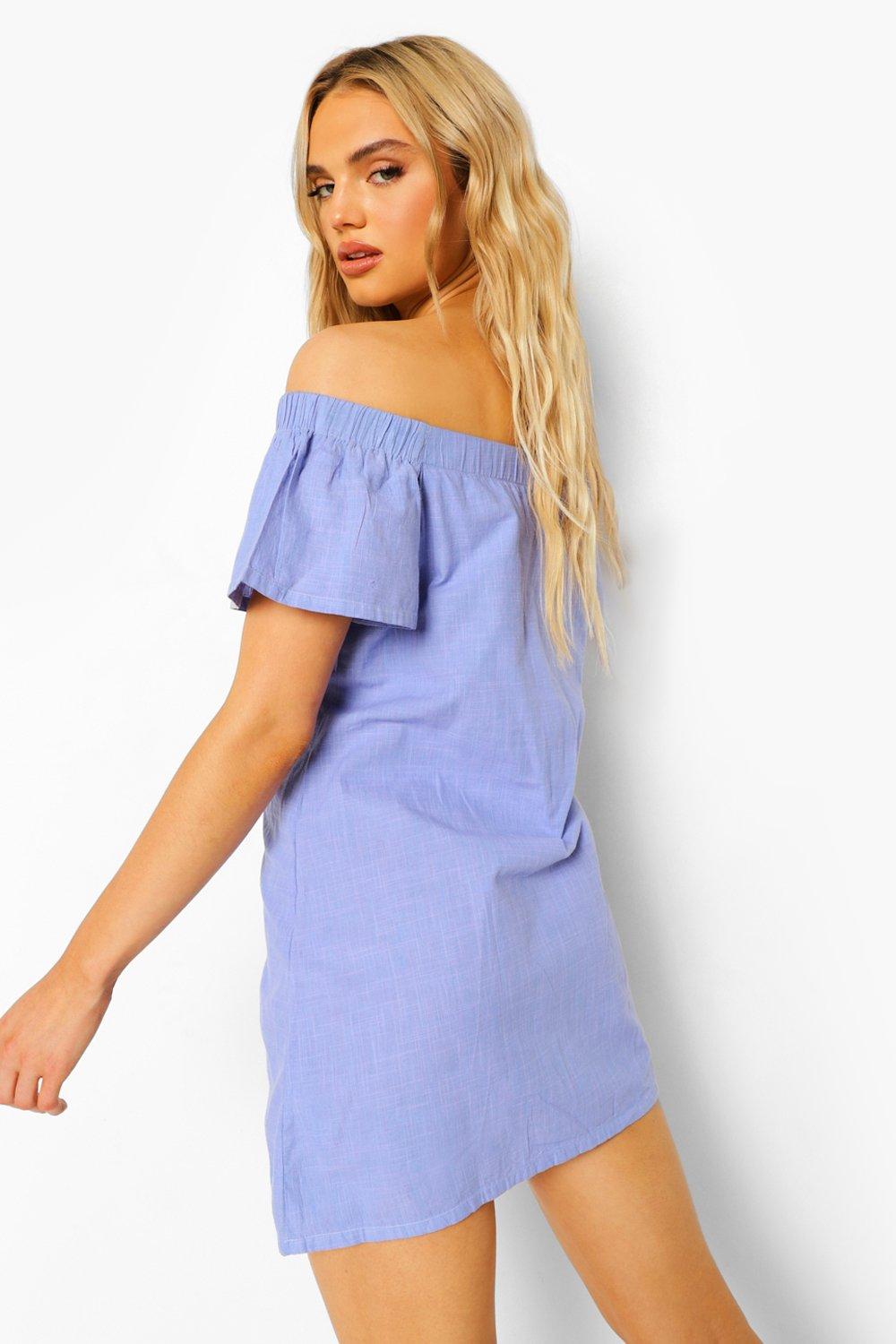 Chambray best sale bardot dress